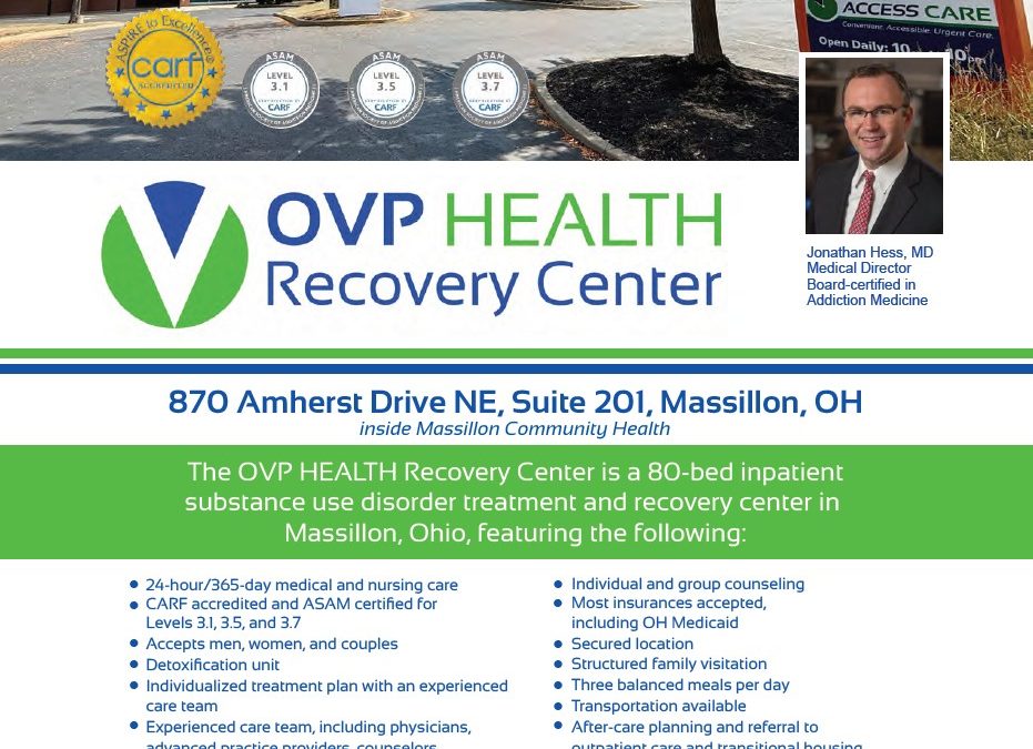OVP HEALTH Opens First Phase of New 80-Bed Recovery Center in Massillon